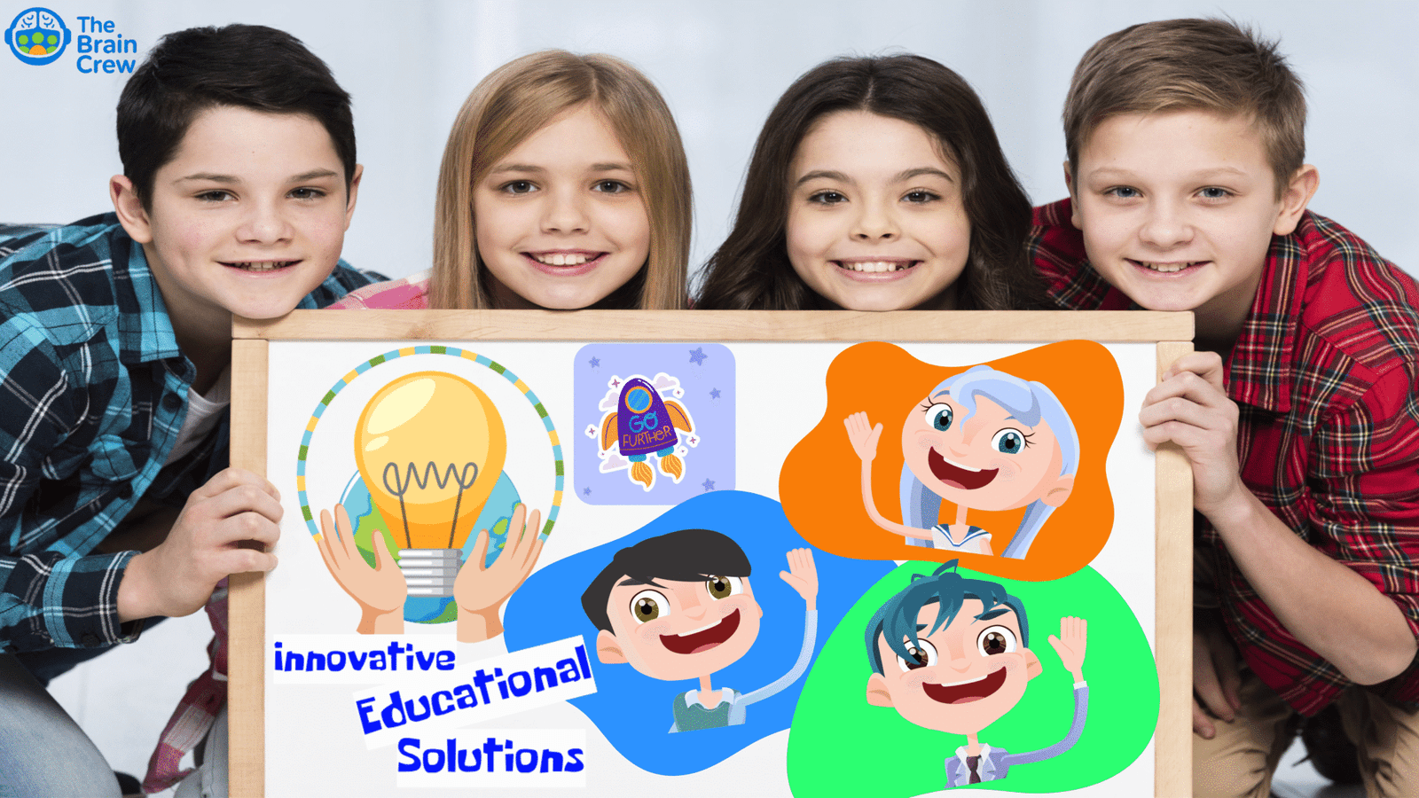 Main hero character from The Brain Crew program, ready to start the learning adventure.